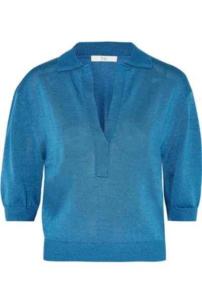 Shop Tibi Knitted Sweater In Blue