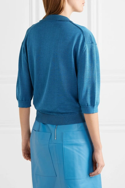 Shop Tibi Knitted Sweater In Blue