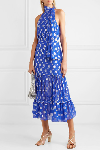 rixo eleanor lame spot dress