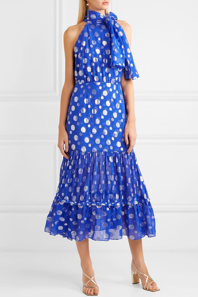 rixo eleanor lame spot dress