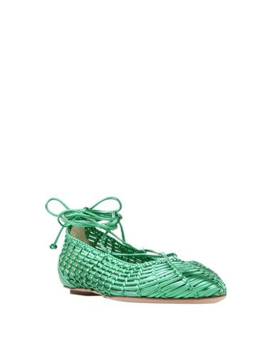 Shop Casadei Ballet Flats In Green