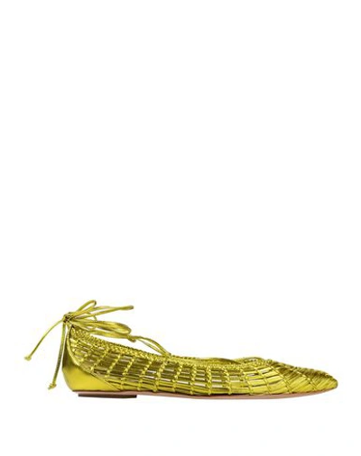 Shop Casadei Ballet Flats In Acid Green