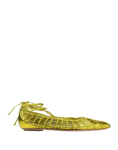 Shop Casadei Ballet Flats In Acid Green