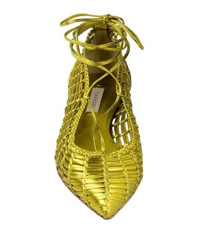 Shop Casadei Ballet Flats In Acid Green