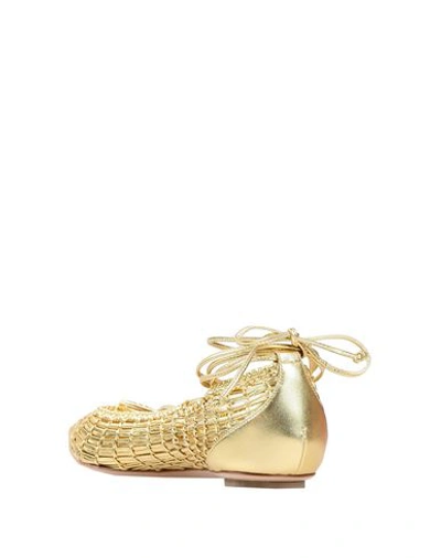 Shop Casadei Ballet Flats In Gold