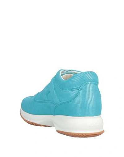 Shop Hogan Woman Sneakers Sky Blue Size 8 Soft Leather