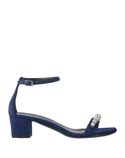 Shop Lanvin Sandals In Dark Blue