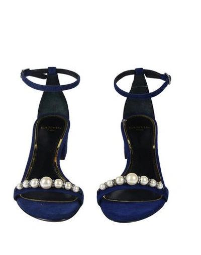 Shop Lanvin Sandals In Dark Blue