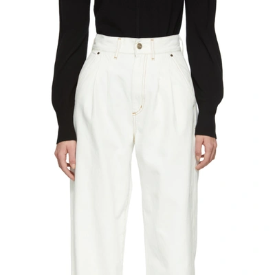 Shop Goldsign White The Trouser Jeans In Pearl