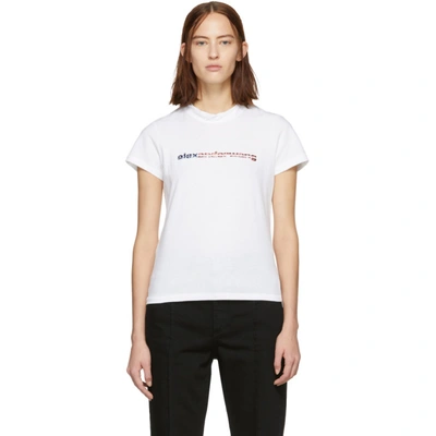 Shop Alexander Wang White Logo T-shirt In 100 White