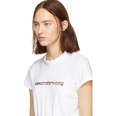 Shop Alexander Wang White Logo T-shirt In 100 White