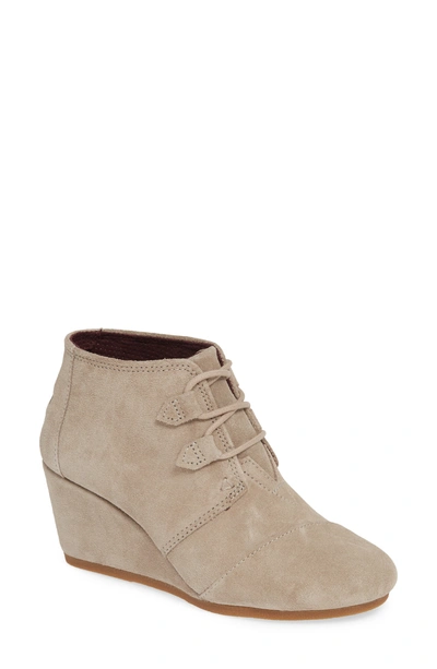 Shop Toms Kala Wedge Bootie In Dusty Gold Suede