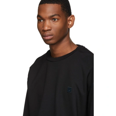 Shop Acne Studios Black Ferke Face Sweatshirt