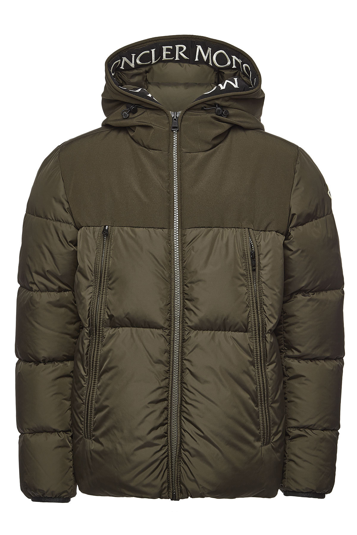 moncler montclar logo trim down jacket