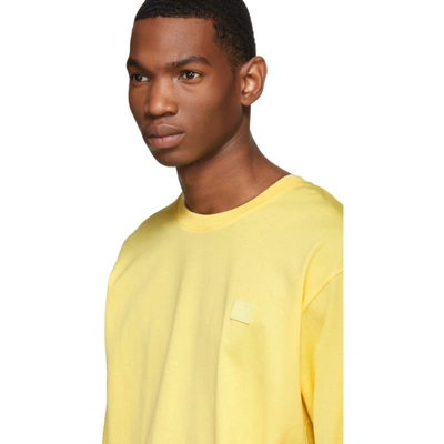 Shop Acne Studios Yellow Elwood Face Long Sleeve T-shirt