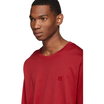Shop Acne Studios Red Elwood Face Long Sleeve T-shirt