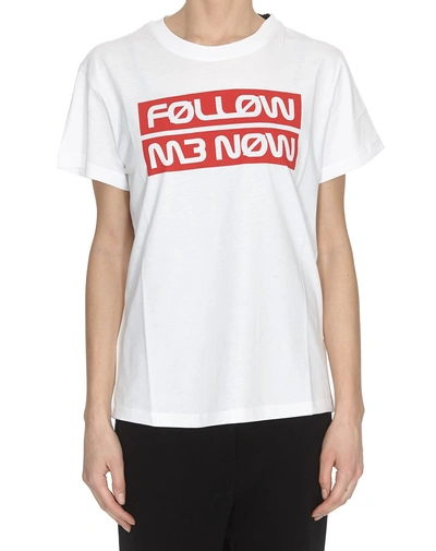 Shop Red Valentino Follow Me Now T-shirt In White