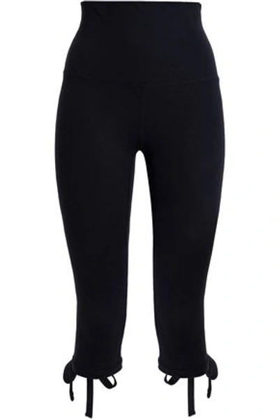Shop Ba & Sh X Ana Heart Ba&sh X Ana Heart Woman Cropped Tie-detailed Stretch-jersey Leggings Black