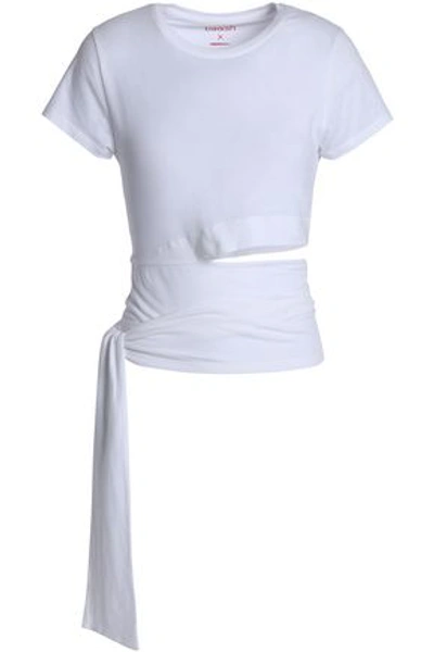 Shop Ba & Sh X Ana Heart Ba&sh X Ana Heart Woman Cutout Printed Cotton-blend Jersey T-shirt White