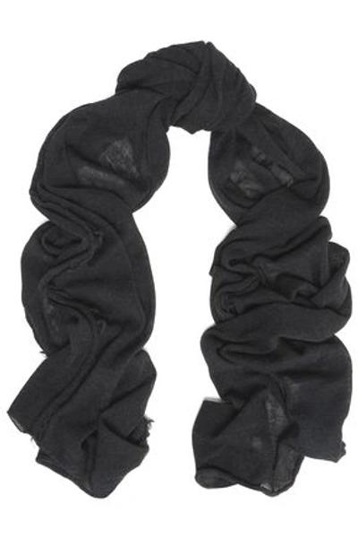 Shop Iro Woman Fringed Wool And Cashmere-blend Scarf Black