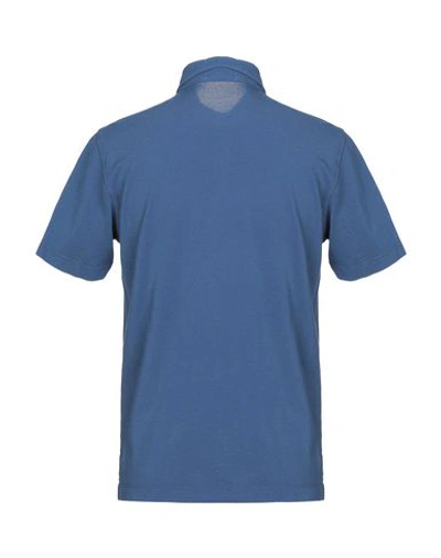 Shop Drumohr Man Polo Shirt Slate Blue Size M Cotton