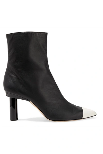 Shop Tibi Grant Two-tone Leather Ankle Boots In Black