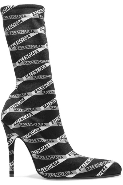 Shop Balenciaga Logo-print Spandex Sock Boots In Black