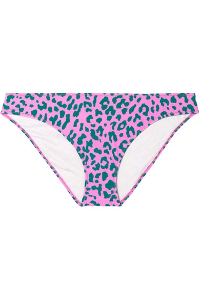 Shop Diane Von Furstenberg Leopard-print Bikini Briefs In Pink