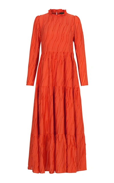 Shop Stine Goya Judy Textured Maxi Dress In Orange