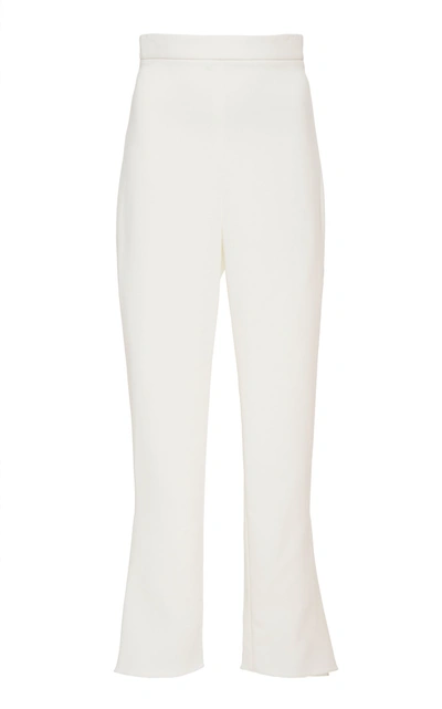 Shop Cushnie High-rise Cropped Crepe Pants In White