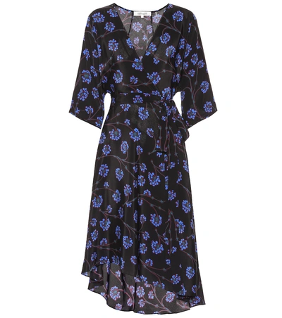Shop Diane Von Furstenberg Eloise Floral Silk Dress In Black