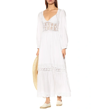 Shop Anna Kosturova Victoriana Cotton Maxi Dress In White