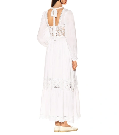 Shop Anna Kosturova Victoriana Cotton Maxi Dress In White