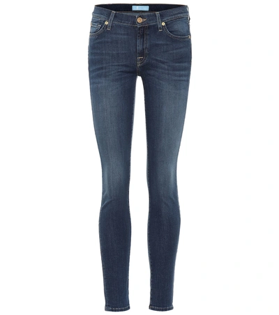 Shop 7 For All Mankind The Skinny B(air) Mid-rise Jeans In Blue
