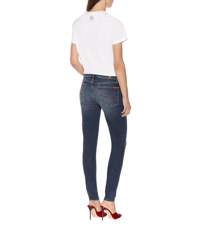 Shop 7 For All Mankind The Skinny B(air) Mid-rise Jeans In Blue