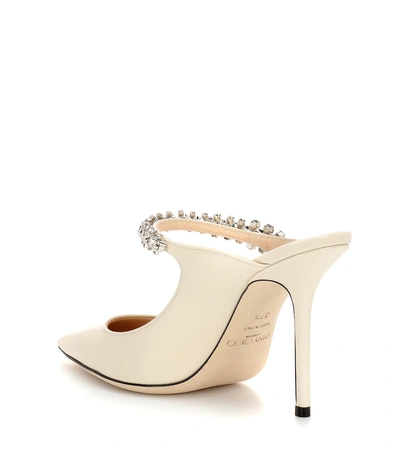 Shop Jimmy Choo Bing 100 Patent Leather Mules In White