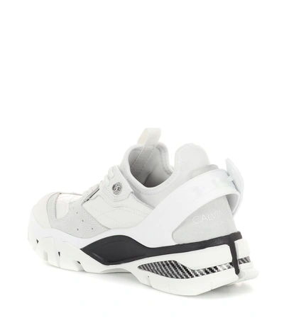 Shop Calvin Klein 205w39nyc Carla Leather Sneakers In White