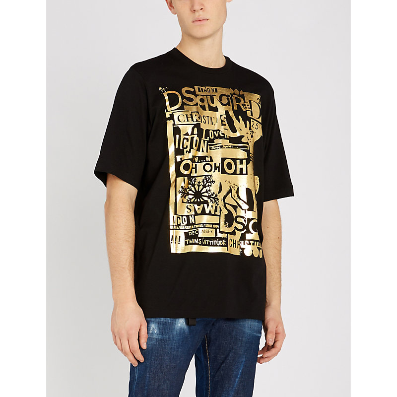 black and gold dsquared t shirt