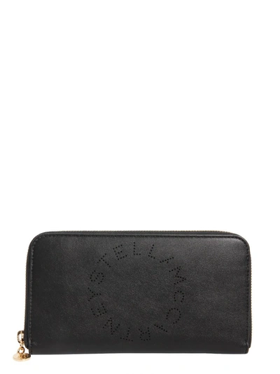 Shop Stella Mccartney Logo Zip Around Wallet In Black