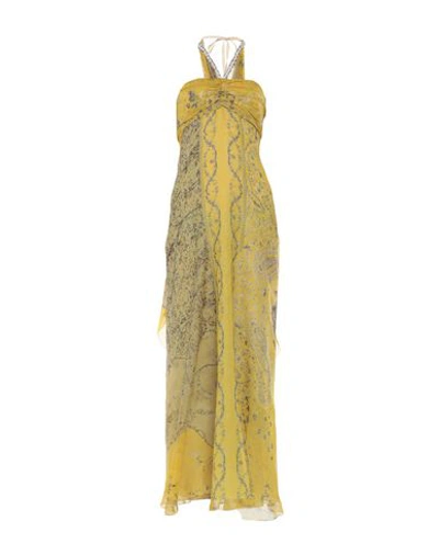 Shop Etro Long Dress In Acid Green