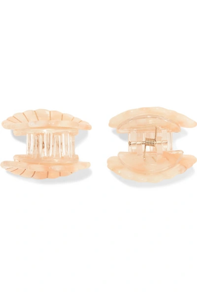 Shop Valet Ursula Set Of Two Resin Hair Clips In Pink