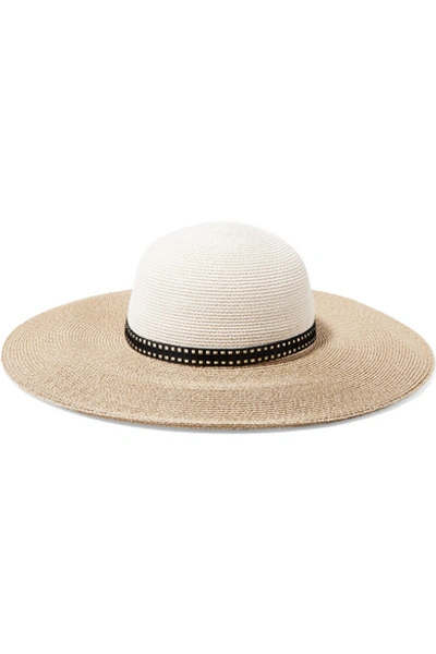 Shop Eugenia Kim Honey Two-tone Woven Faux Raffia Sunhat In Beige