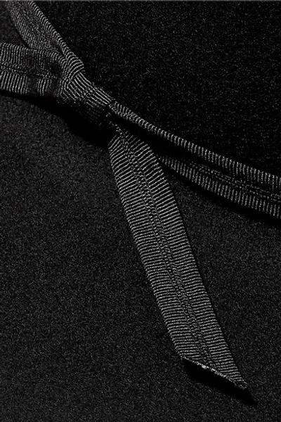 Shop Lack Of Color The Jethro Grosgrain-trimmed Wool Fedora In Black