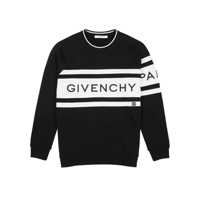 Shop Givenchy Black Logo-embroidered Cotton Sweatshirt