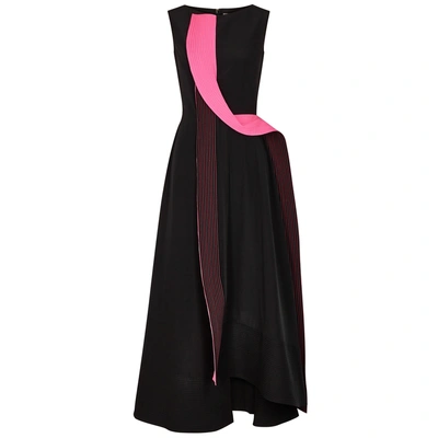 Shop Roksanda Efilia Ruffle-trimmed Silk Dress In Black