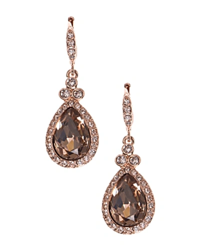 Shop Givenchy Pave Pear Drop Earrings In Rose Gold