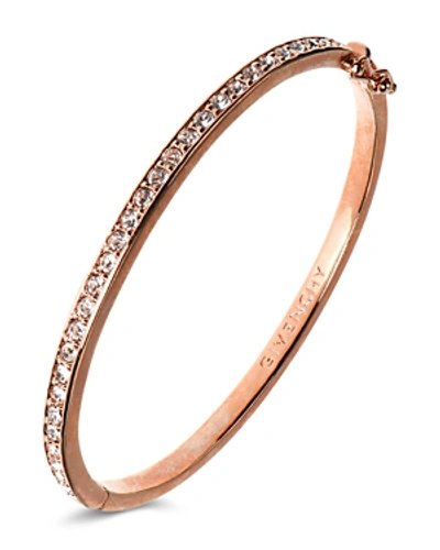 Shop Givenchy Pave Bangle Bracelet In Rose Gold