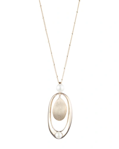 Shop Carolee Sculptural Cultured Freshwater Pearl Drop Pendant Necklace, 36 In Gold