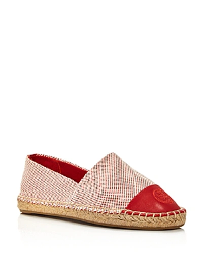 Shop Tory Burch Women's Cap-toe Espadrille Flats In Rusty Knot