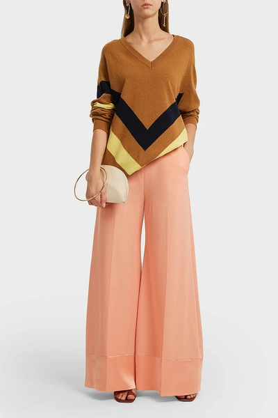 Shop Erika Cavallini Oversized Striped Wool And Cashmere-blend Jumper, Xs In Beige